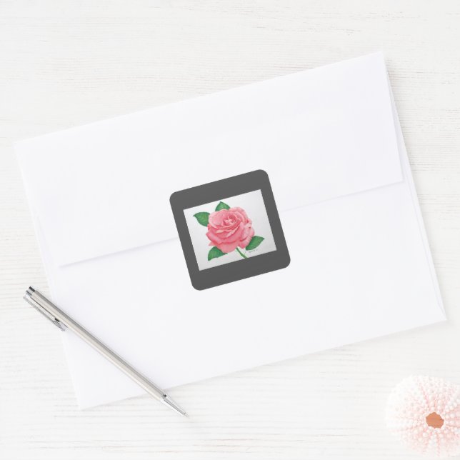 Carré Sticker Passion Rose (Enveloppe)