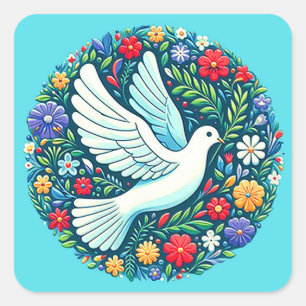 Carré Sticker Peace Dove