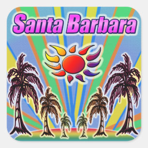 Carré Sticker père Noël Barbara Summer Love