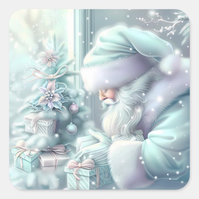Carré Sticker Père Noël de Noël (Devant)