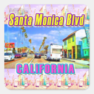 Carré Sticker "Père Noël Monica Blvd 1"