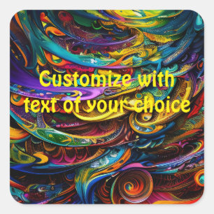 Carré Sticker Personnalisable Art Abstrait moderne