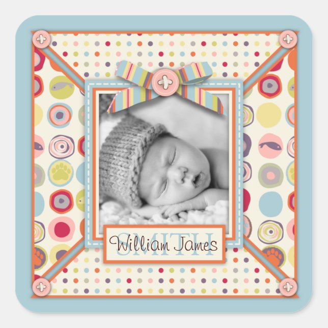 Carré Sticker photo de l'ours (Devant)