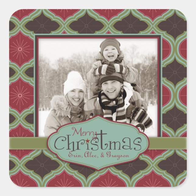 Carré Sticker photo Deck the Halls (Devant)