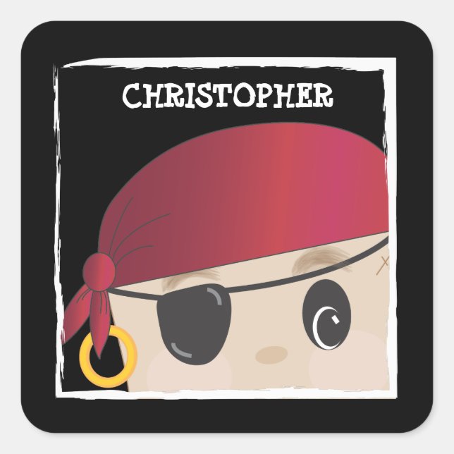Carré Sticker Pirate Personnalisé (Devant)