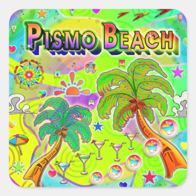 Carré Sticker Pismo Beach Mind Focus (Devant)
