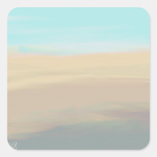 Carré Sticker plage sable d'eau (Devant)