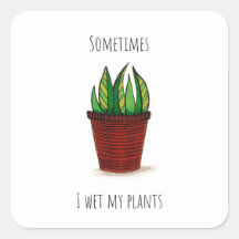 Sticker Plante à pots amusant
