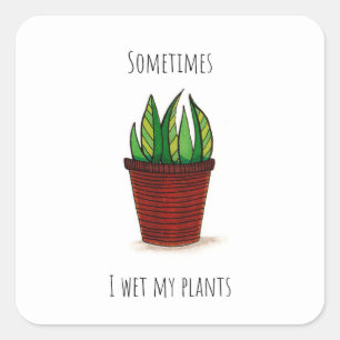 Carré Sticker Plante à pots amusant