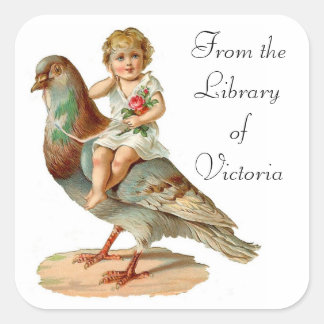 Carré Sticker plaque de tourte de colombe