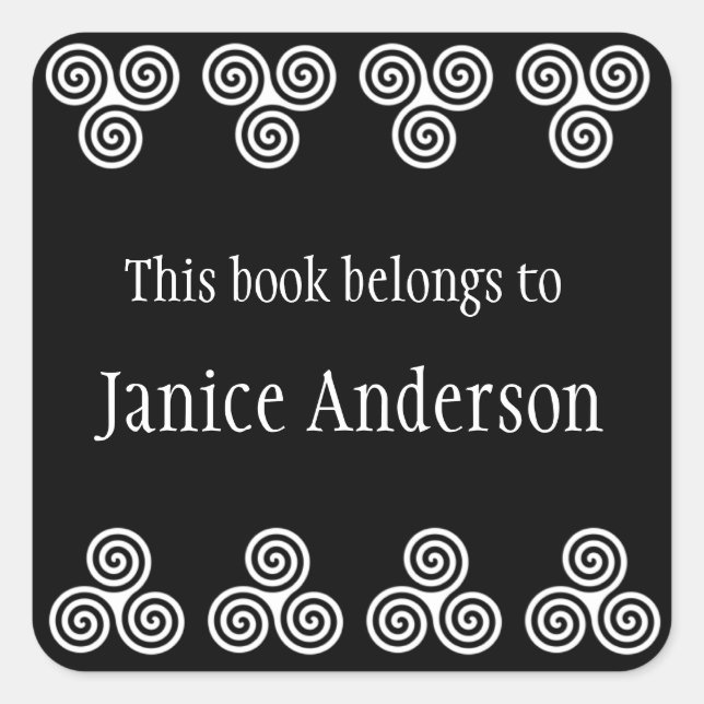 Carré Sticker Plate-forme Design Spirales Celtiques (Devant)