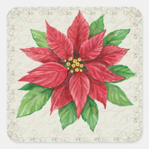 Carré Sticker Poinsettia - SRF