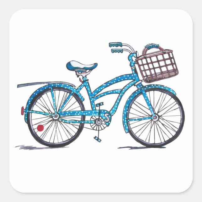 Carré Sticker Poka Dot Beach Cruiser (Devant)