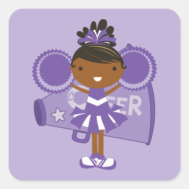 Carré Sticker Pom-pom girl violet KRW Favoriser (Devant)