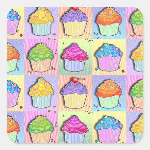 Carré STICKER Pop Art CUPCAKKER