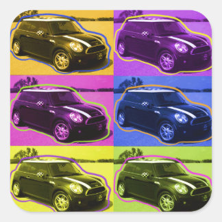 CARRÉ STICKER POP MINI COOPER