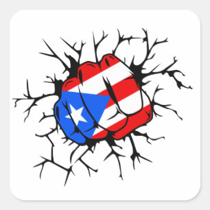 Carré Sticker Porto Rico Flag