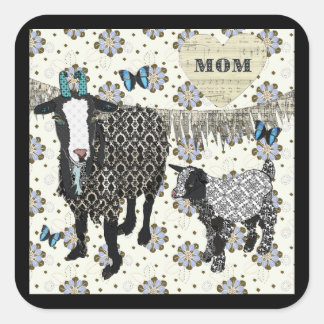 Carré Sticker pour bébé chèvre d'amour de maman Junebug