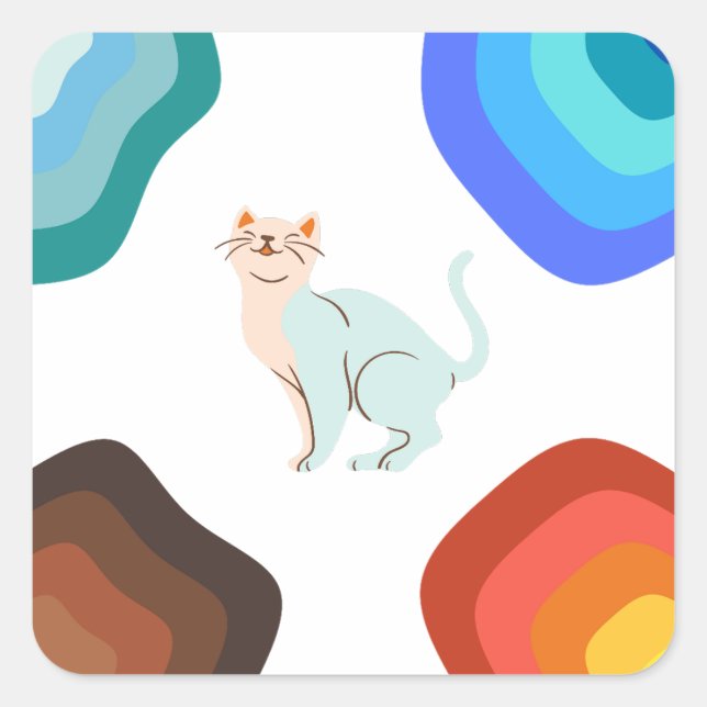 Carré Sticker pour chat (Devant)