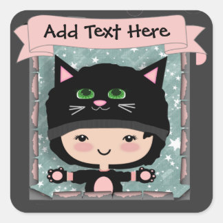 Carré Sticker pour chat personnalisé