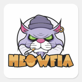 Carré Sticker pour chats birmans Meowfia Funny Gangster