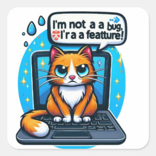 Carré Sticker pour chats grumpy - Sticker pour Amoureux 