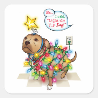 Carré Sticker pour chien Yule