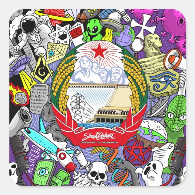 Carré Sticker pour complot (Devant)