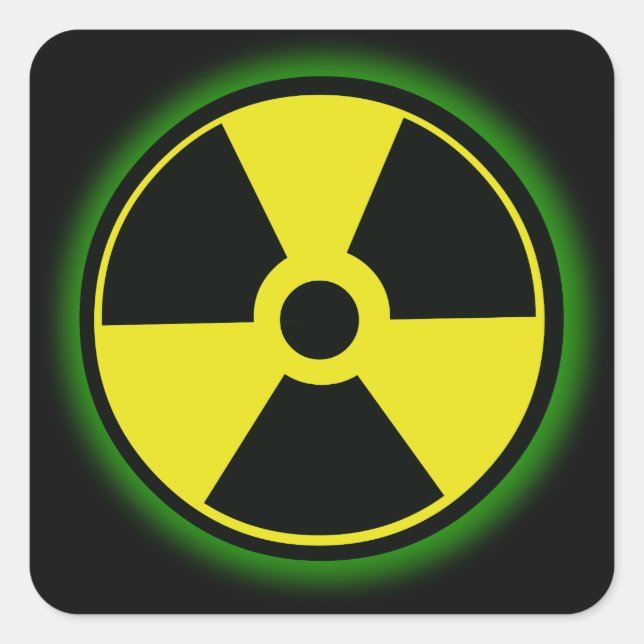 Carré Sticker pour danger nucléaire (Devant)