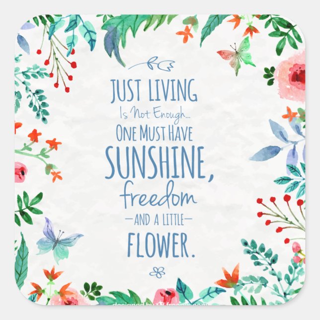 Carré Sticker pour devis de vie amusant et inspirant (Devant)