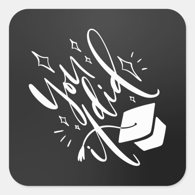 Carré Sticker pour diplôme. Un cadeau ou une idée de déc (Devant)