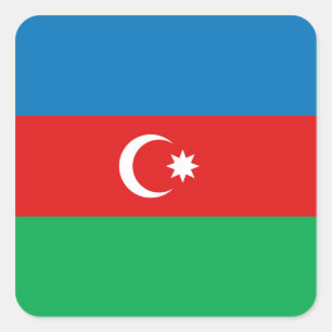 Carré Sticker pour drapeau d'Azerbaïdjan