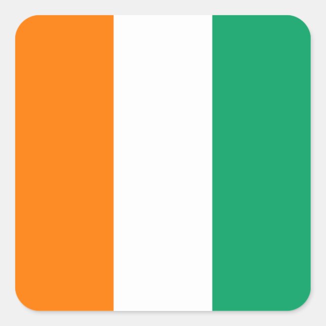 Carré Sticker pour drapeau de la Côte d'Ivoire (Devant)