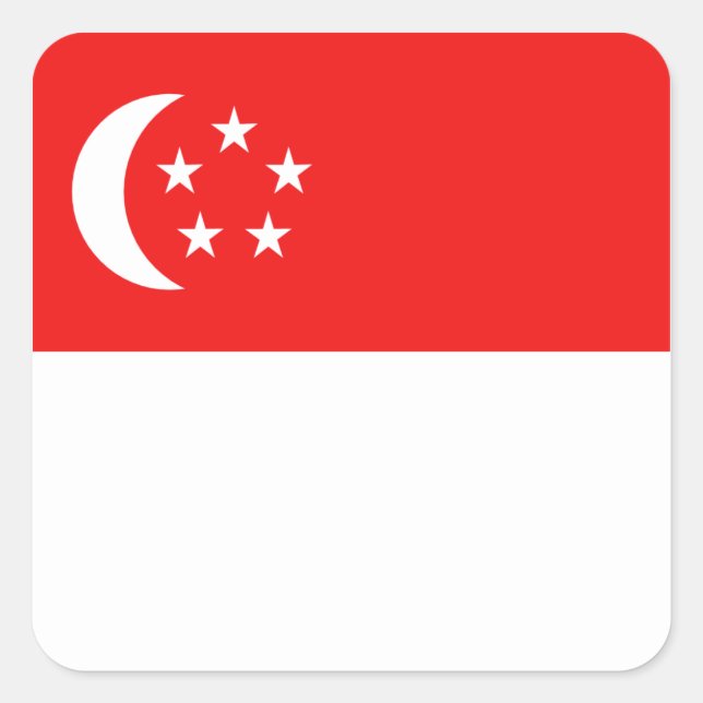 Carré Sticker pour drapeau de Singapour (Devant)