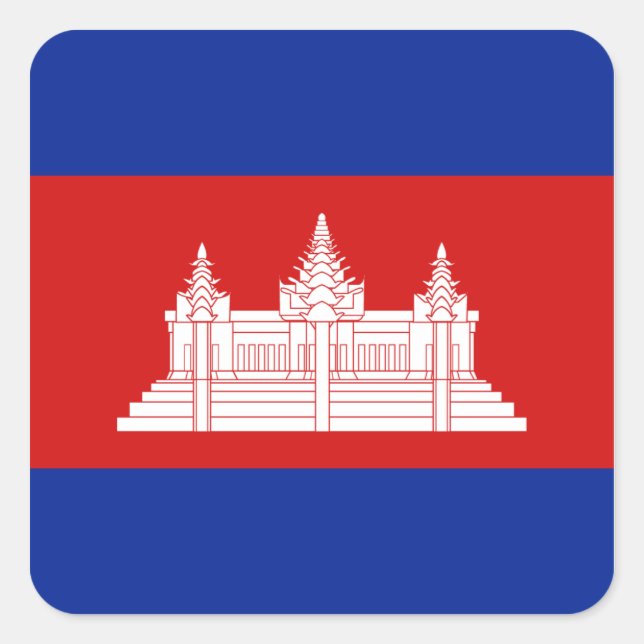 Carré Sticker pour drapeau du Cambodge (Devant)