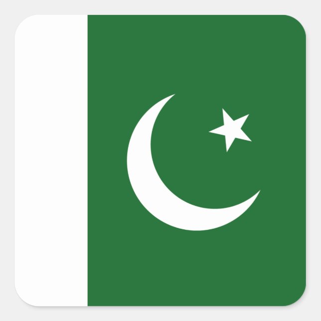Carré Sticker pour drapeau du Pakistan (Devant)