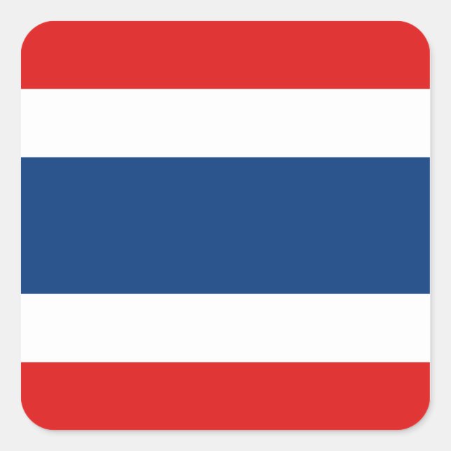 Carré Sticker pour drapeau thaïlandais (Devant)