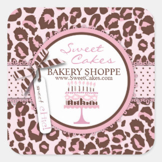 Carré Sticker pour entreprise de fille Cheetah 2