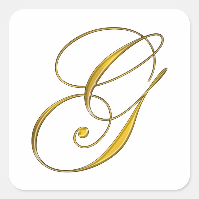 Carré Sticker pour enveloppe de monogramme G or (Devant)