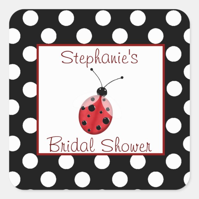 Carré Sticker pour Fête des mariées Poka Dot & Ladybug (Devant)