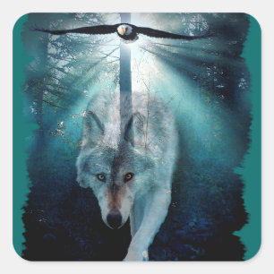 Carré Sticker pour la faune WOLF & EAGLE Harmony