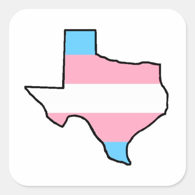 Carré Sticker pour la fierté transgenre du Texas (Devant)