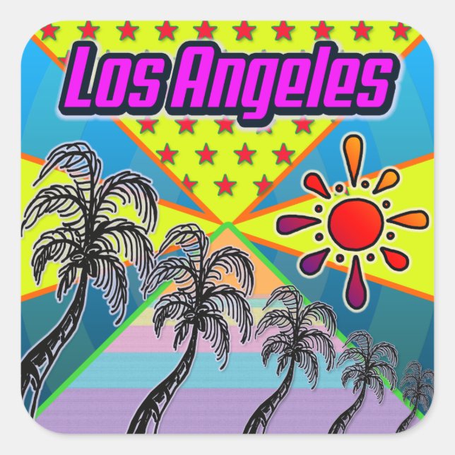 Carré Sticker pour la liberté de Los Angeles (Devant)