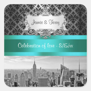 Carré Sticker pour la suite Invitation NY City Skyline B