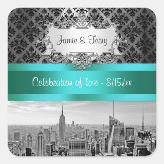 Carré Sticker pour la suite Invitation NY City Skyline B
