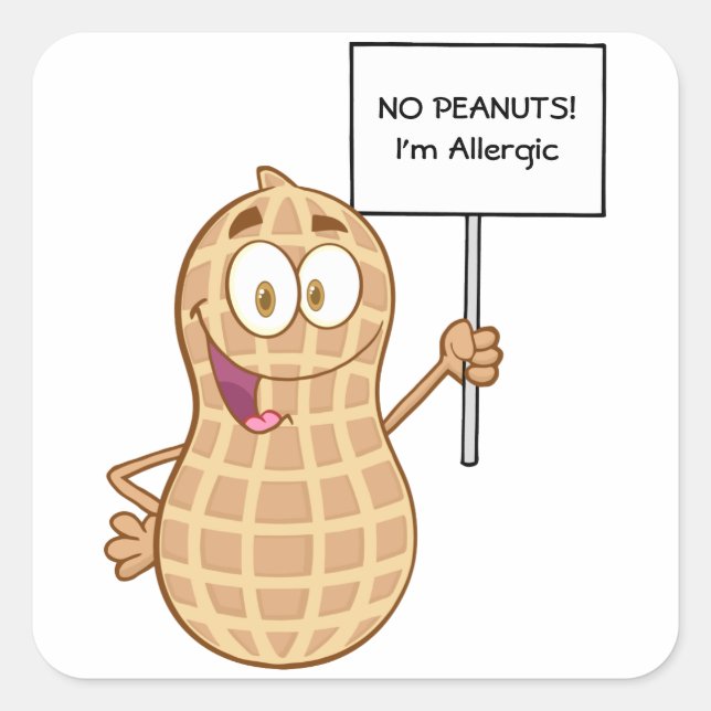 Carré Sticker pour l'allergie aux arachides (personnalis (Devant)