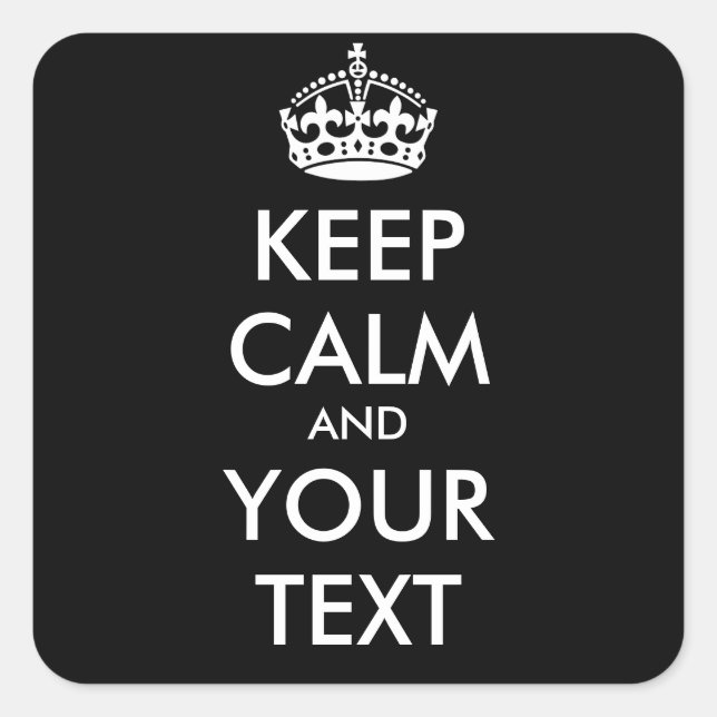 Carré Sticker pour le calme - texte personnalisé (Devant)