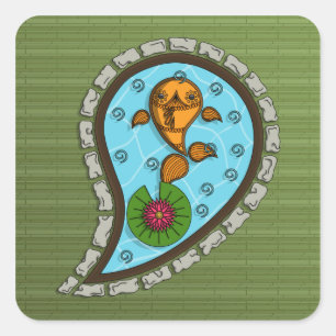 Carré Sticker pour le poisson rouge