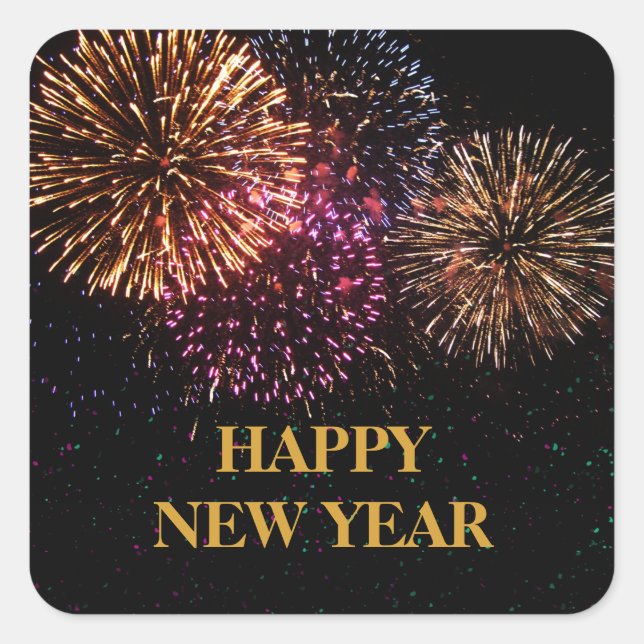 Carré Sticker pour le réveillon du Nouvel An (Devant)