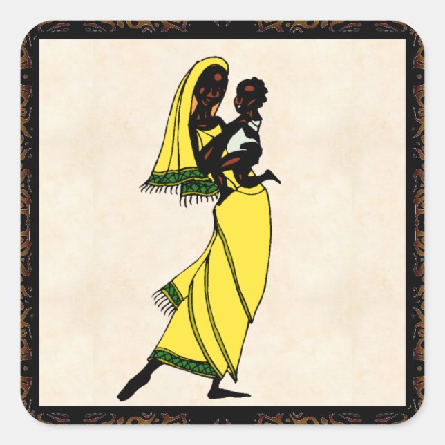 Carré Sticker pour les femmes africaines (Devant)